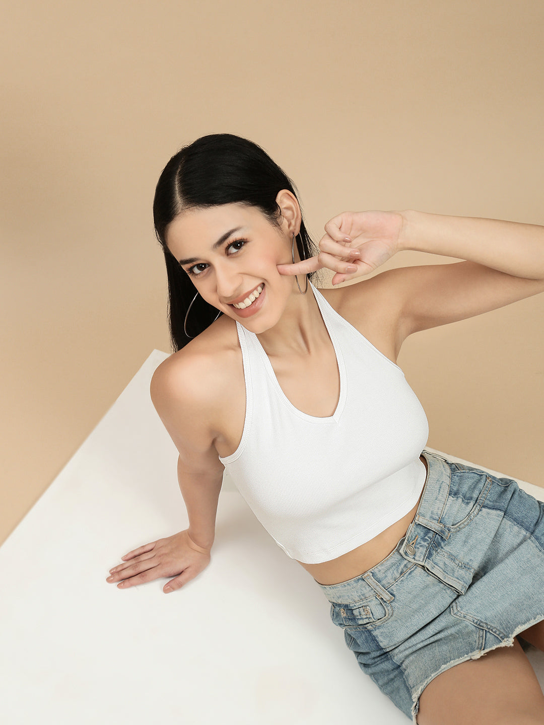 Ecolore Womens Halter Neck Crop Top