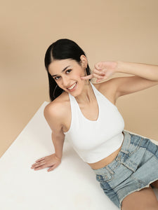 Ecolore Womens Halter Neck Crop Top