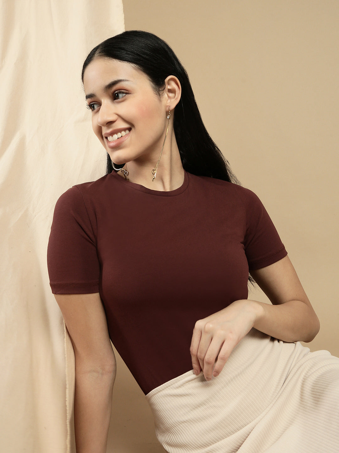Ecolore Womens Crew Neck Half Sleeve Top