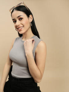 Ecolore Womens Crew Neck Sleeveless Top