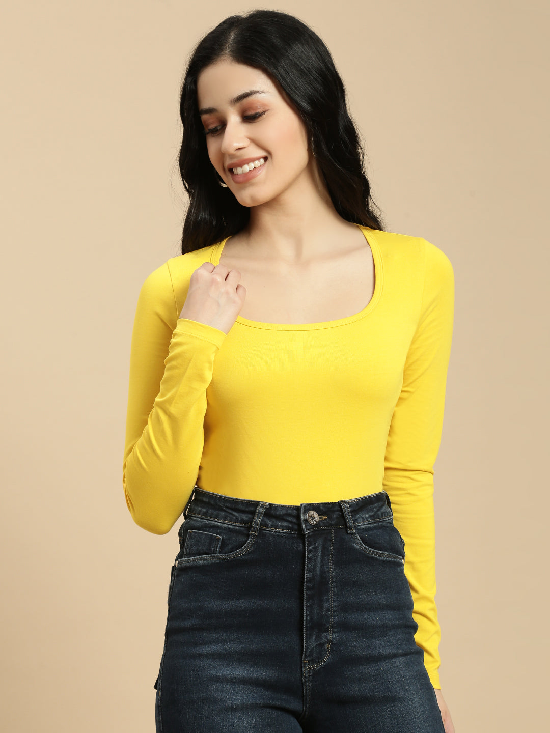 Ecolore Womens Square Neck Full Sleeve Top