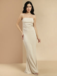Ecolore Womens Ruched Side Slit Tube Dress