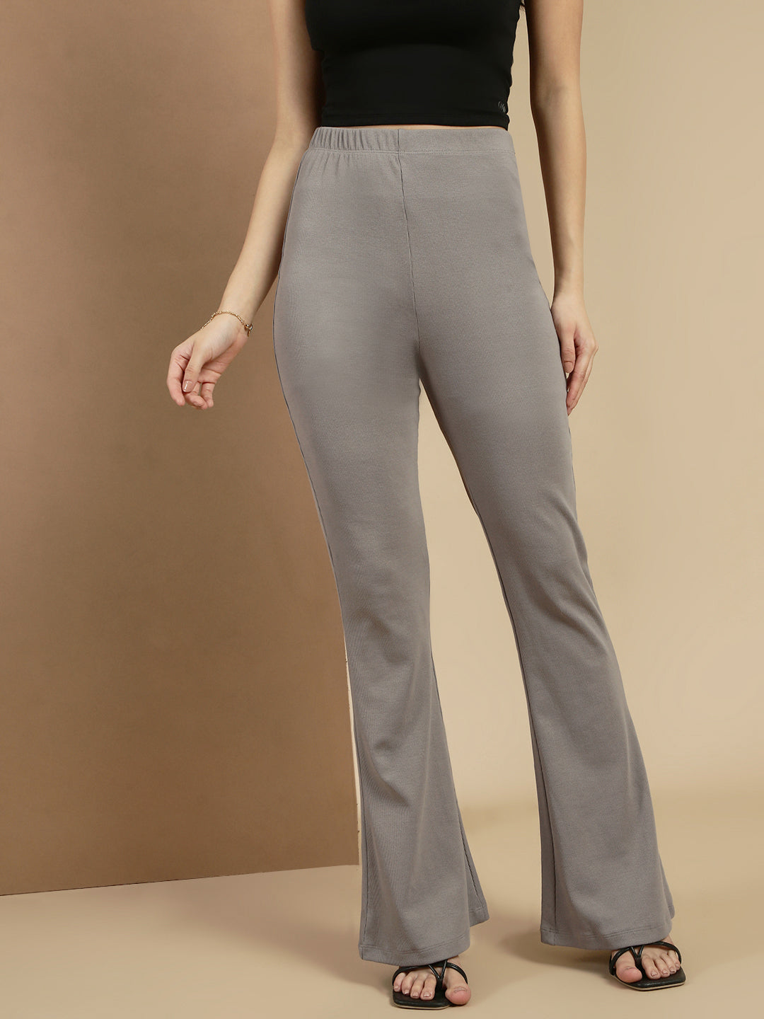 Ecolore Womens Fit And Flare Rib Pant