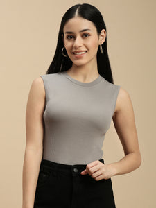 Ecolore Womens Crew Neck Sleeveless Top