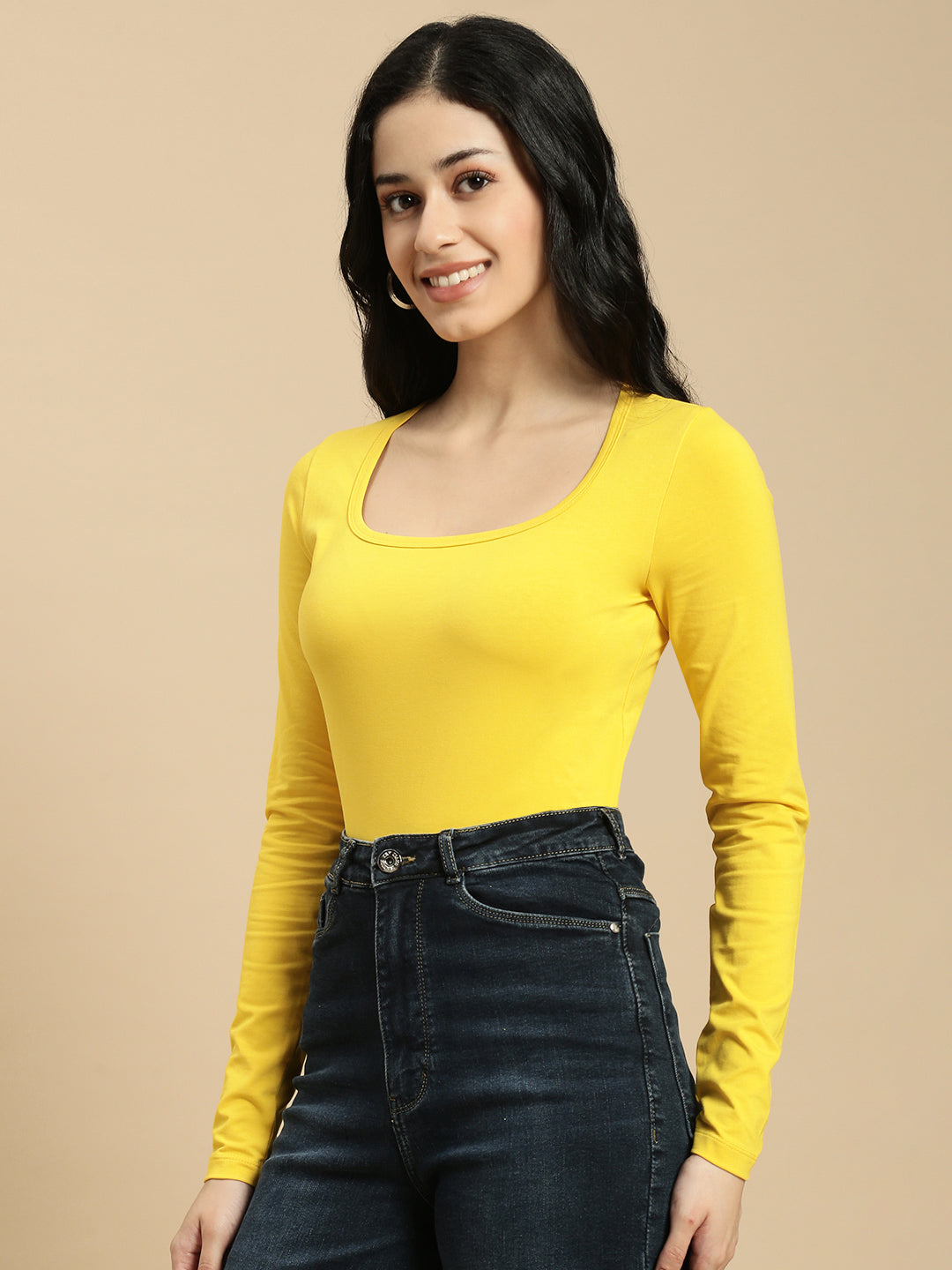 Ecolore Womens Square Neck Full Sleeve Top