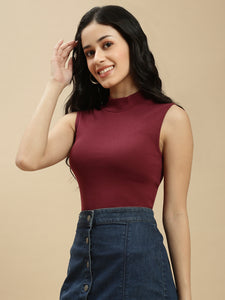 Ecolore Womens High Neck Sleeveless Top