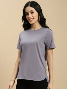 Ecolore Womens Regular Half Sleeve High Low Top