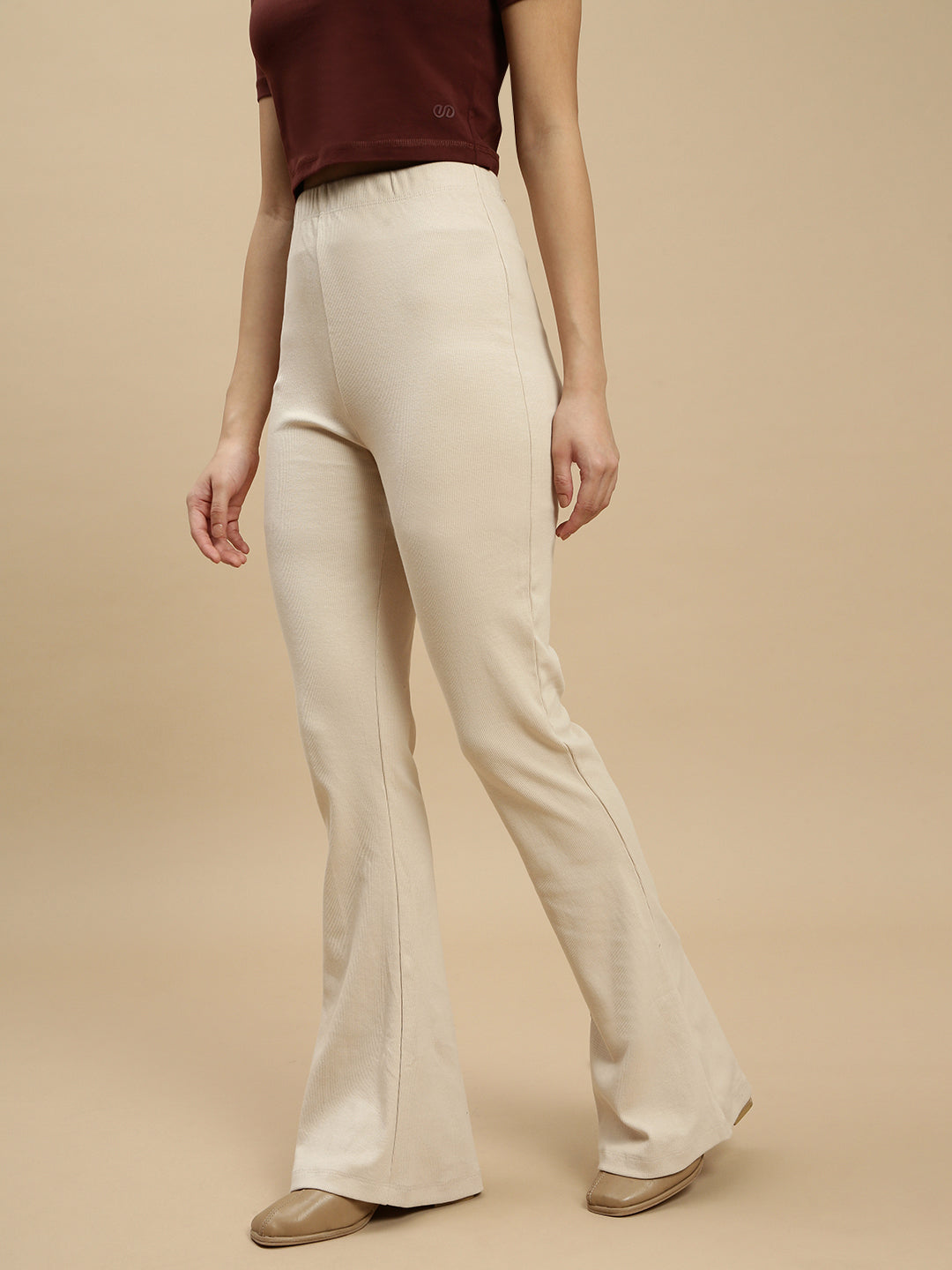 Ecolore Womens Fit And Flare Rib Pant