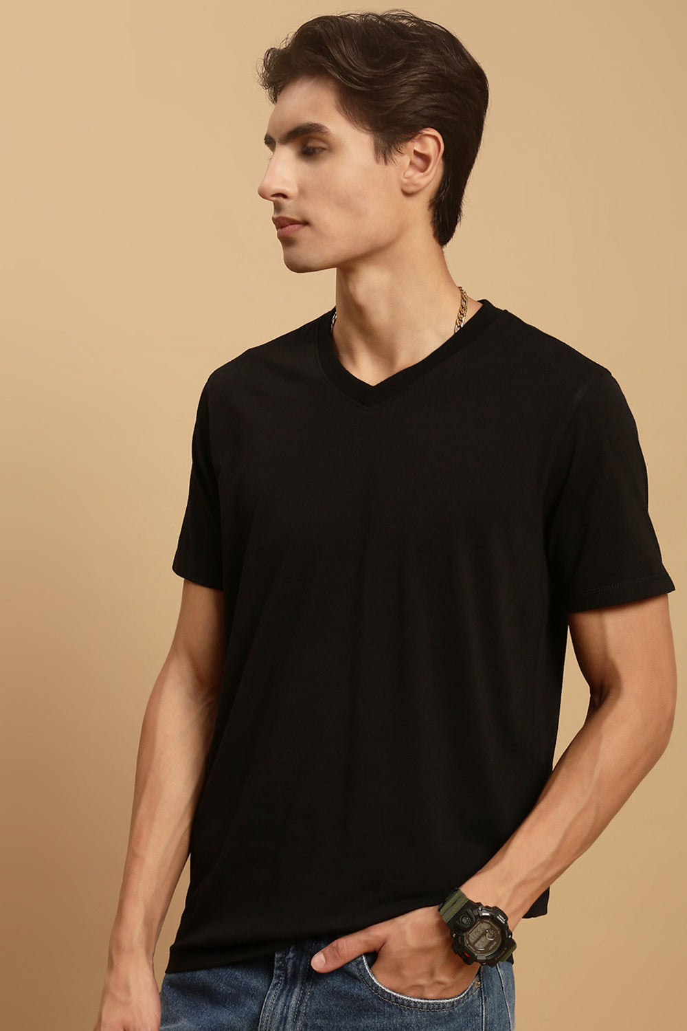 Ecolore Mens V Nech T-Shirt Slim Fit