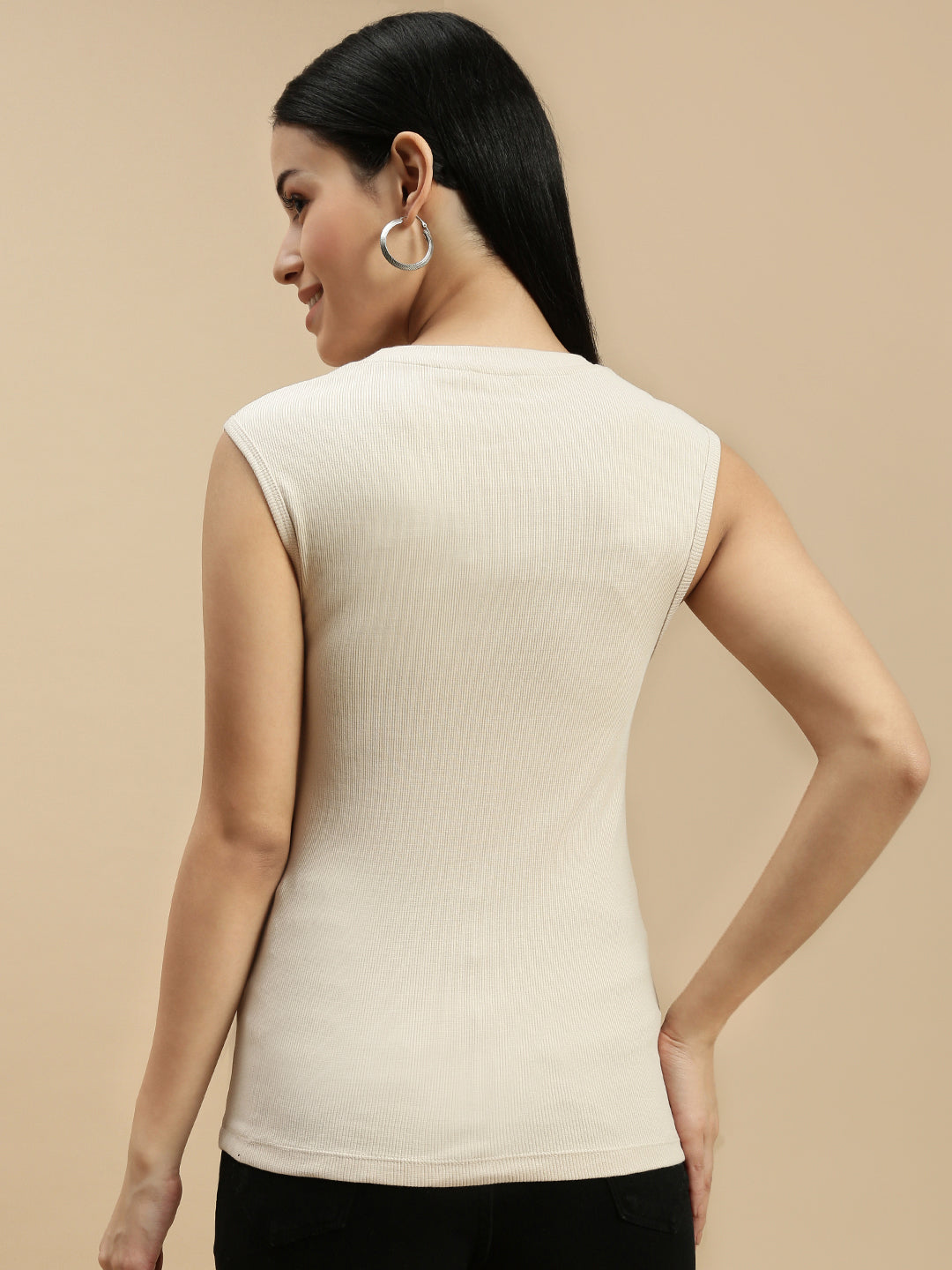 Ecolore Womens Crew Neck Sleeveless Top
