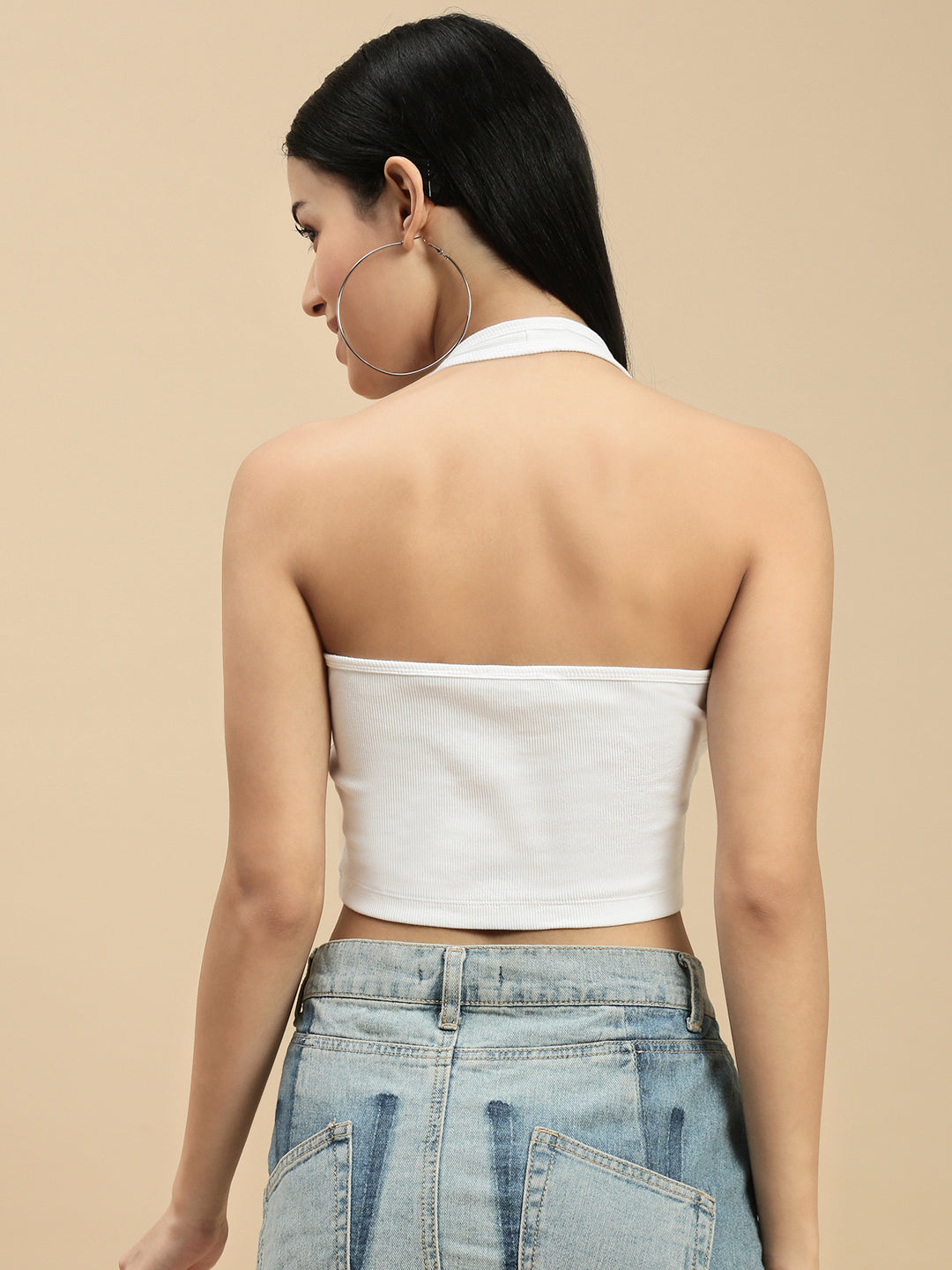 Ecolore Womens Halter Neck Crop Top