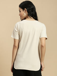 Ecolore Womens Regular Half Sleeve High Low Top