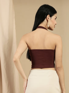 Ecolore Womens Halter Neck Crop Top