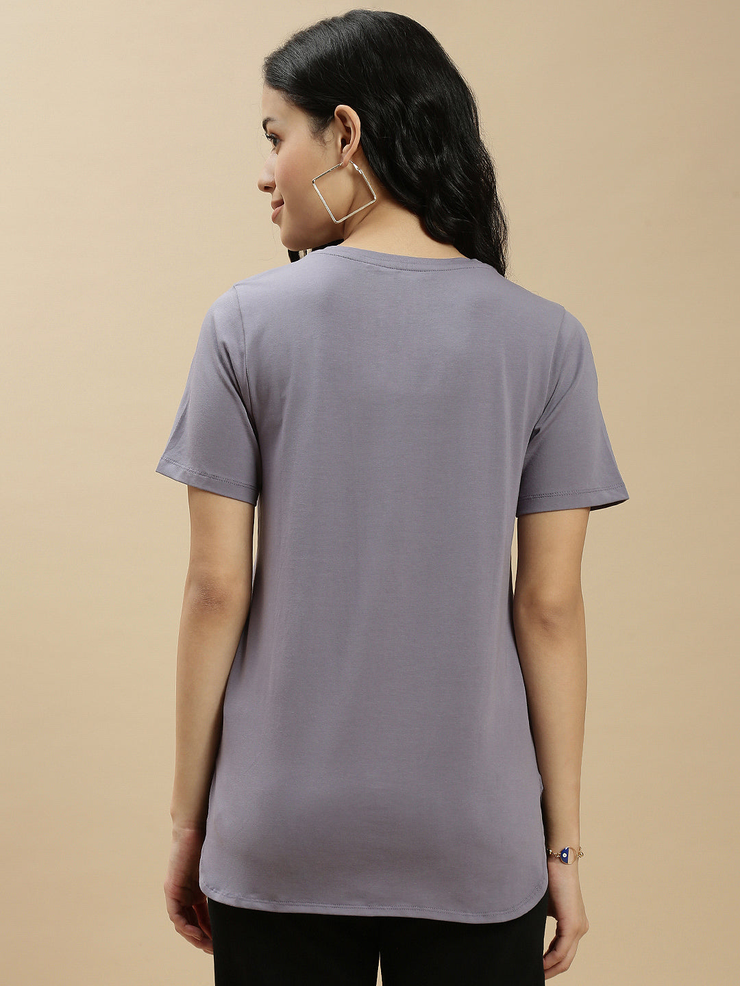 Ecolore Womens Regular Half Sleeve High Low Top