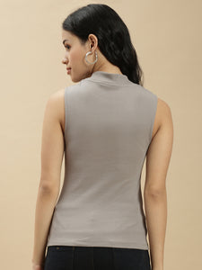Ecolore Womens High Neck Sleeveless Crop Top
