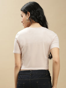 Ecolore Womens Crew Neck Half Sleeve Crop Top