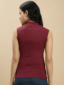 Ecolore Womens High Neck Sleeveless Top