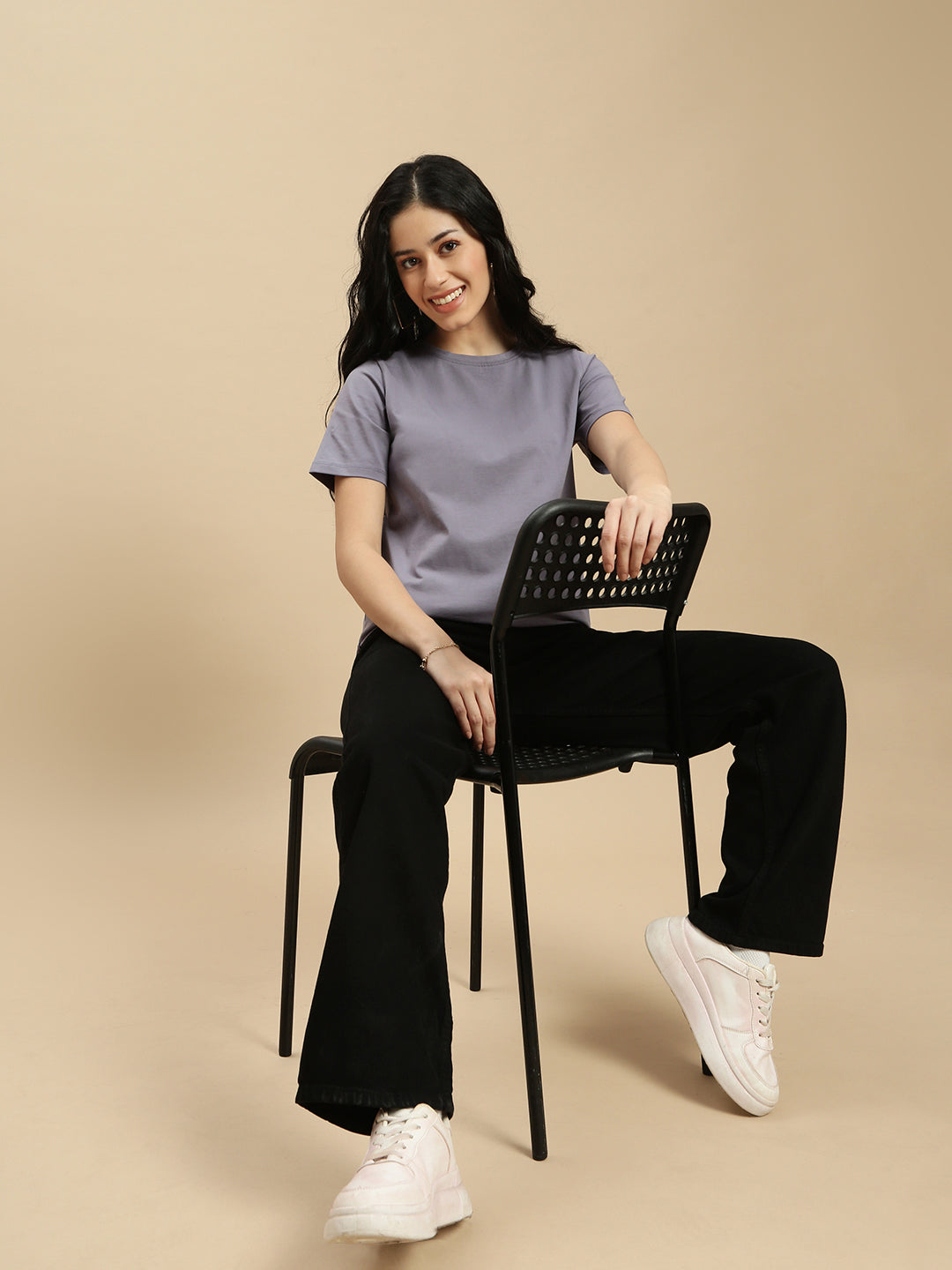 Ecolore Womens Regular Half Sleeve High Low Top