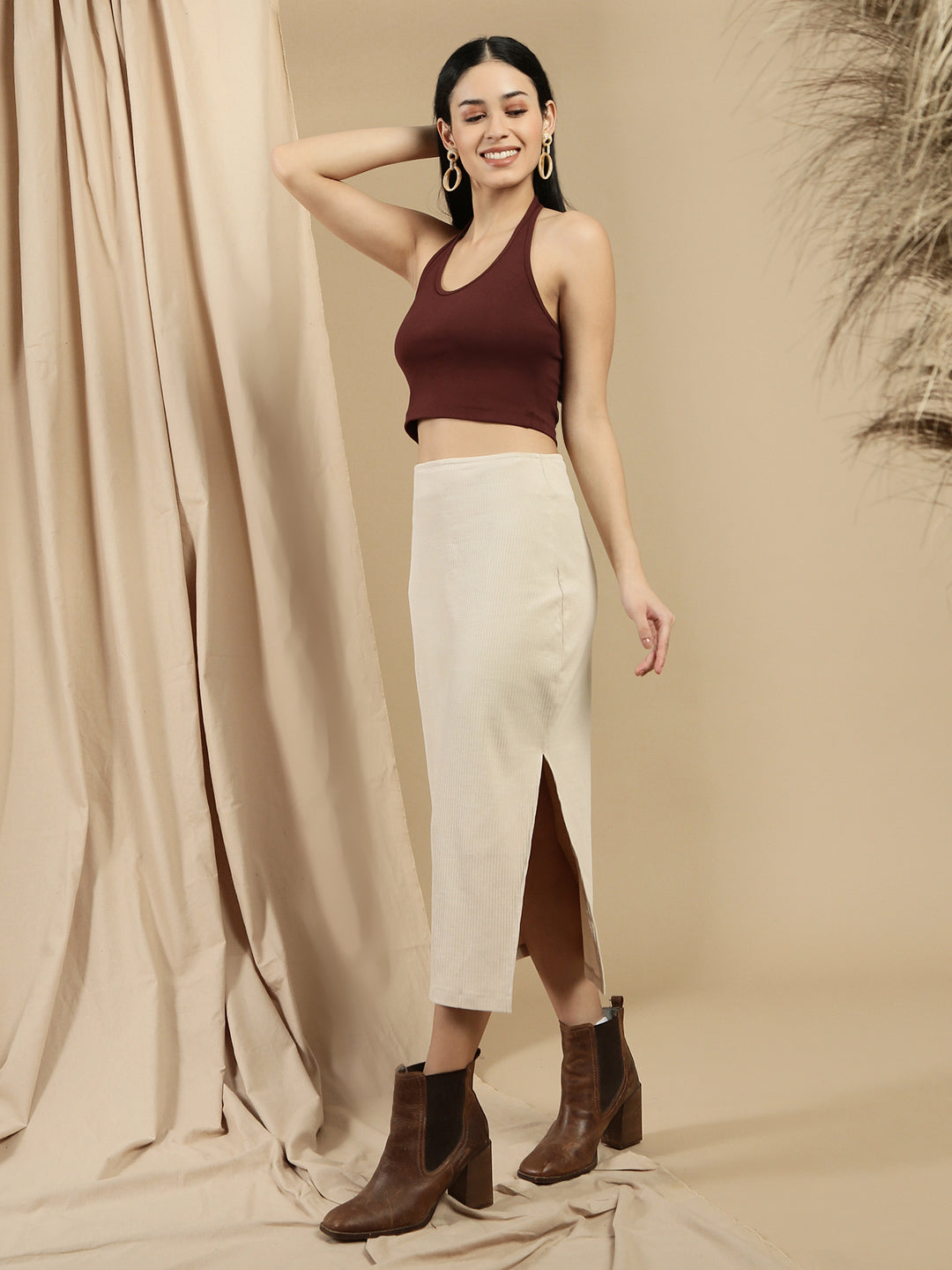 Ecolore Womens Halter Neck Crop Top