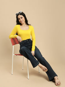Ecolore Womens Square Neck Full Sleeve Top