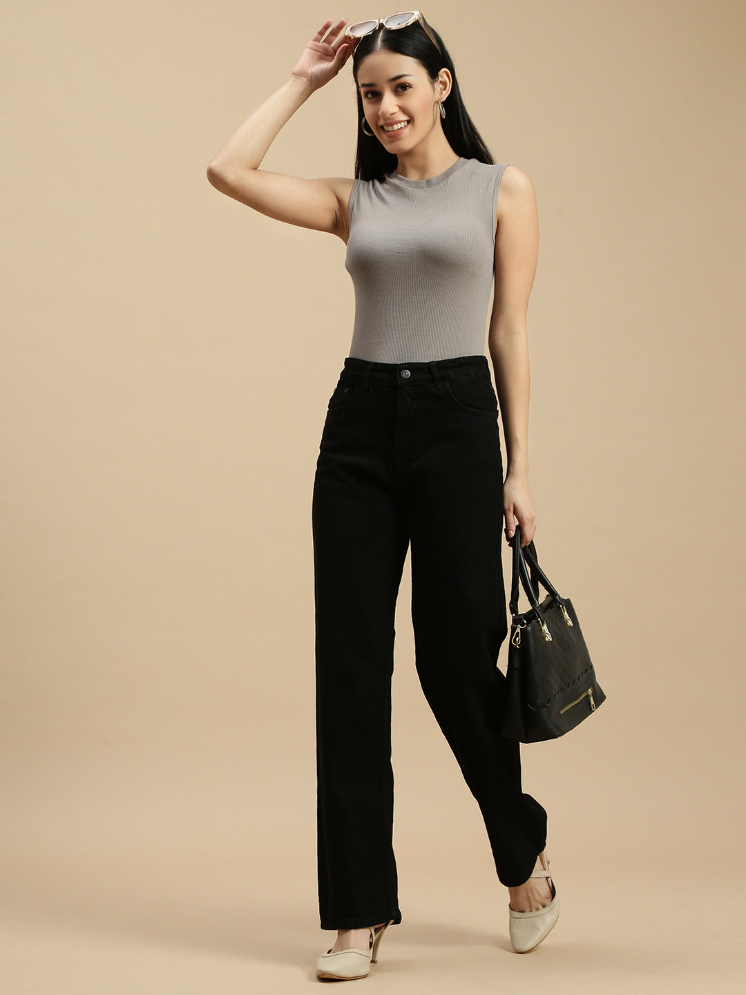 Ecolore Womens Crew Neck Sleeveless Top
