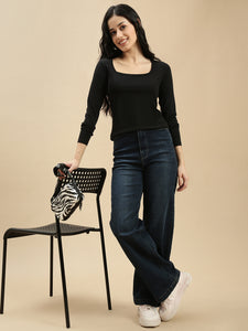 Ecolore Womens Square Neck Full Sleeve Top