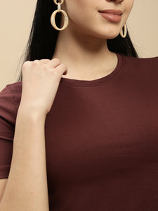 Ecolore Womens Crew Neck Half Sleeve Crop Top
