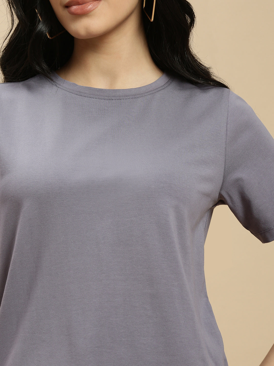 Ecolore Womens Regular Half Sleeve High Low Top