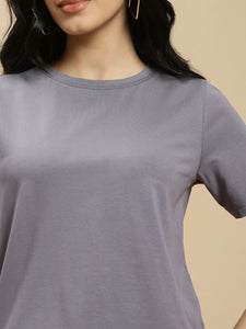 Ecolore Womens Regular Half Sleeve High Low Top