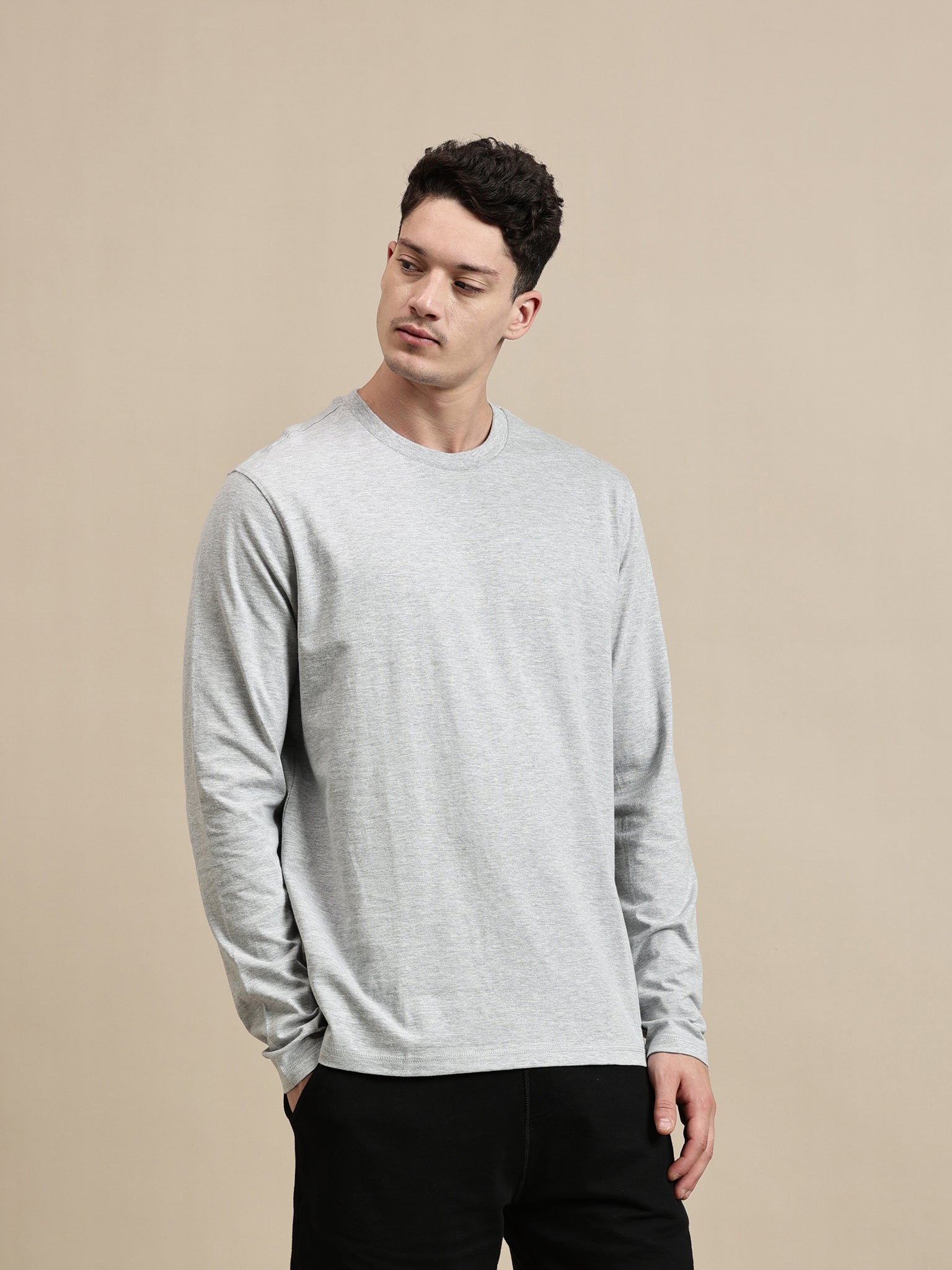Men's T-Shirt - Basic Crew Neck Full Sleeve Comfort Fit