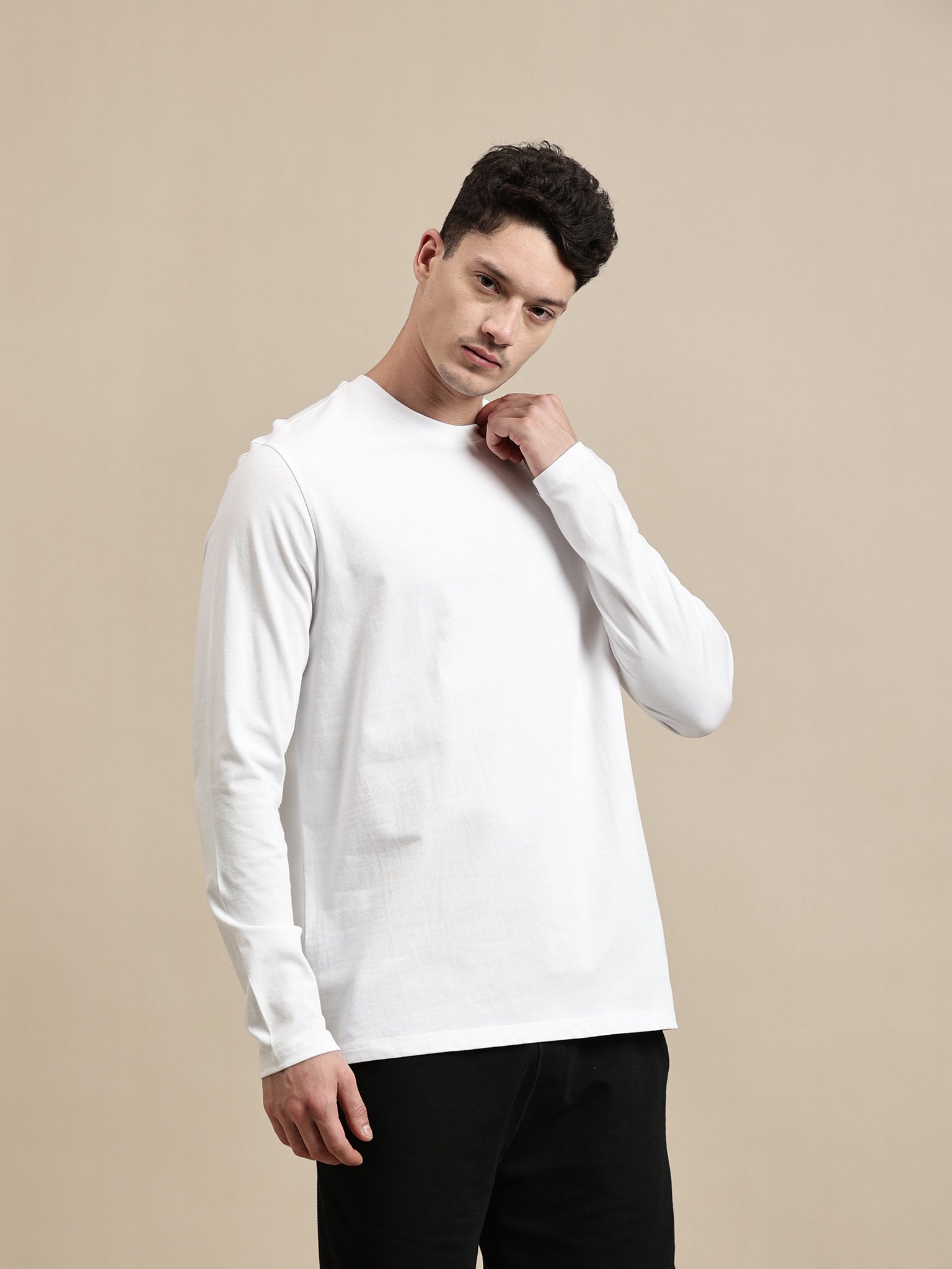 Men's T-Shirt - Basic Crew Neck Full Sleeve Comfort Fit