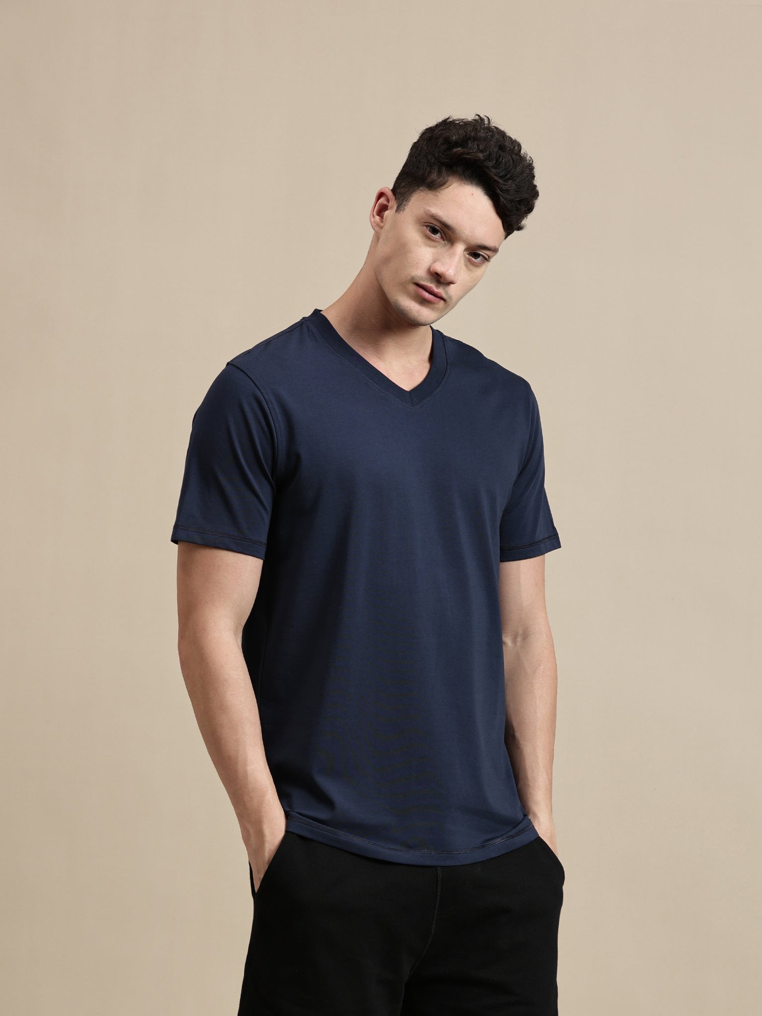 Men's T-Shirt – Half Sleeve - V Neck Slim Fit