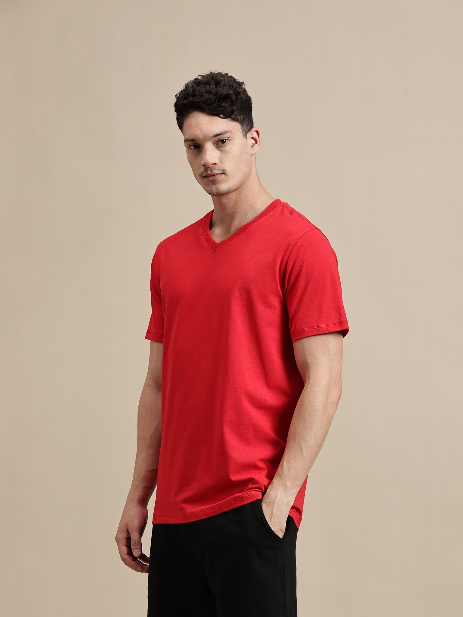 Men's T-Shirt – Half Sleeve - V Neck Slim Fit