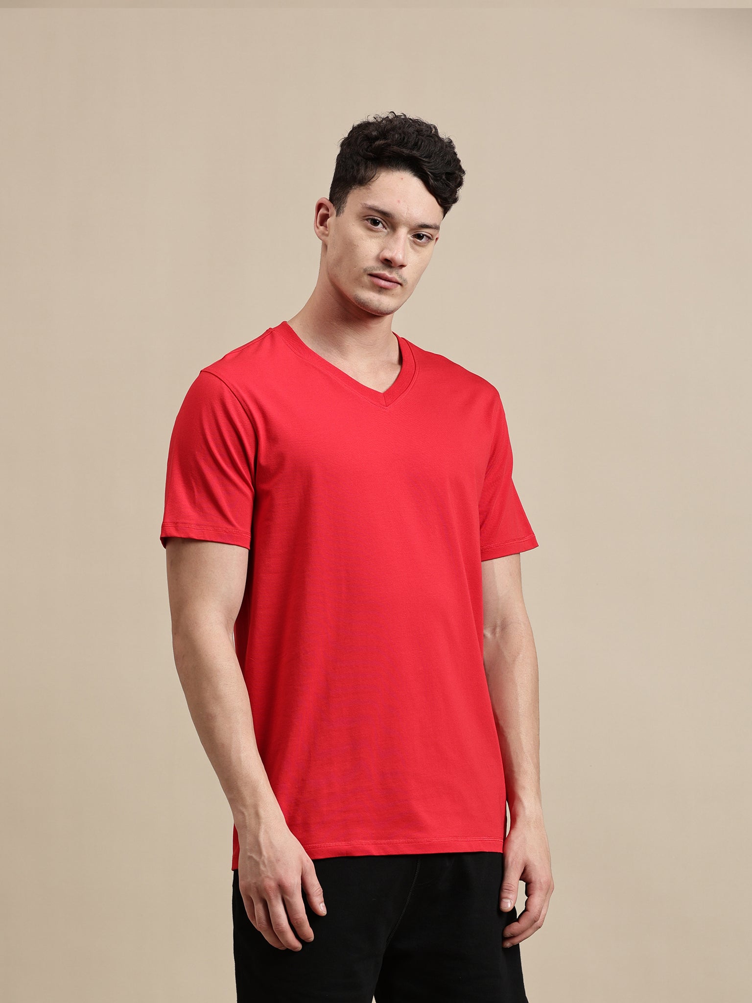 Men's T-Shirt – Half Sleeve - V Neck Slim Fit