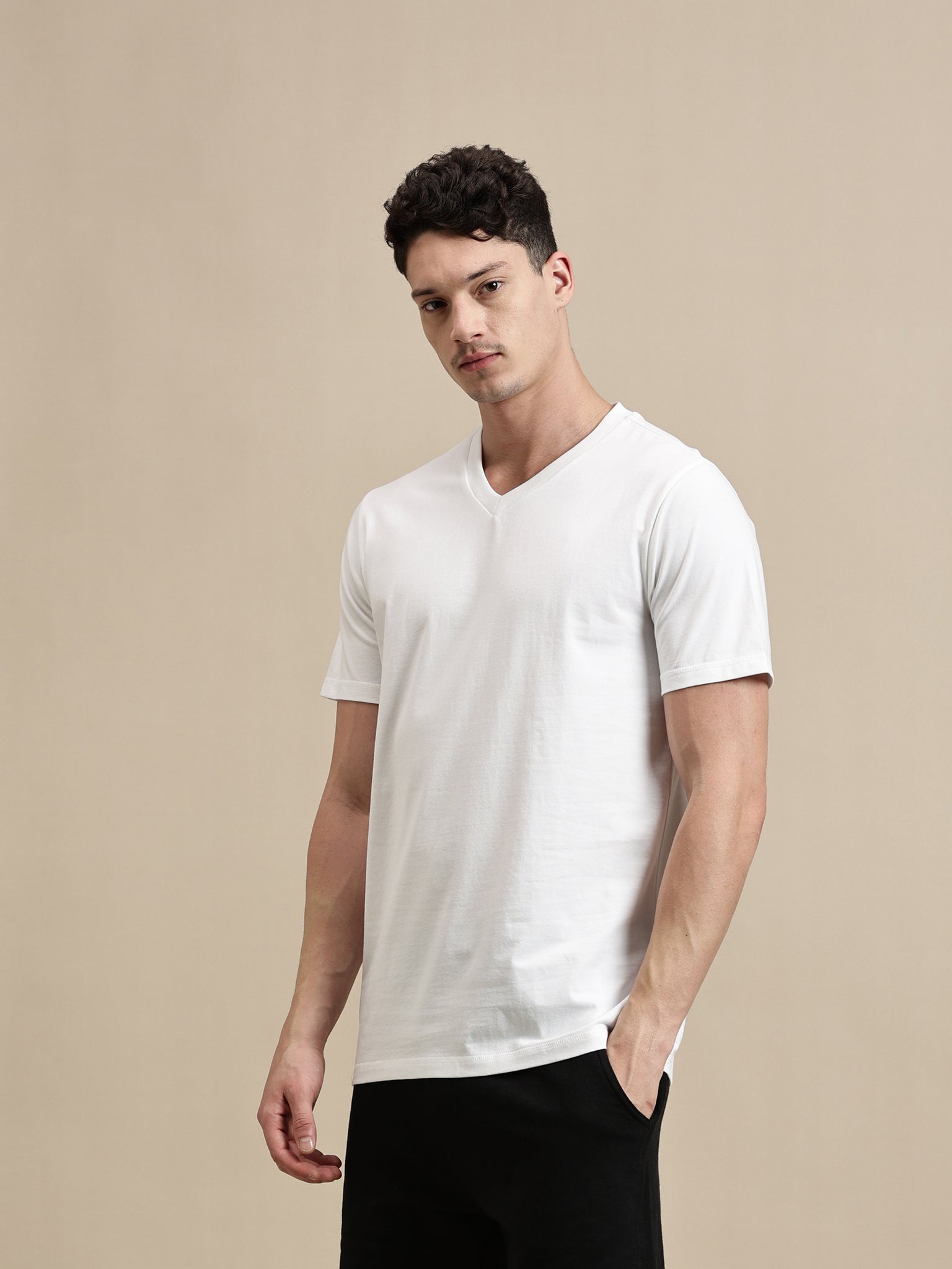 Men's T-Shirt – Half Sleeve - V Neck Slim Fit