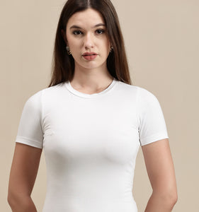Women's Dress – Crew Neck Half Sleeve Mini Dress