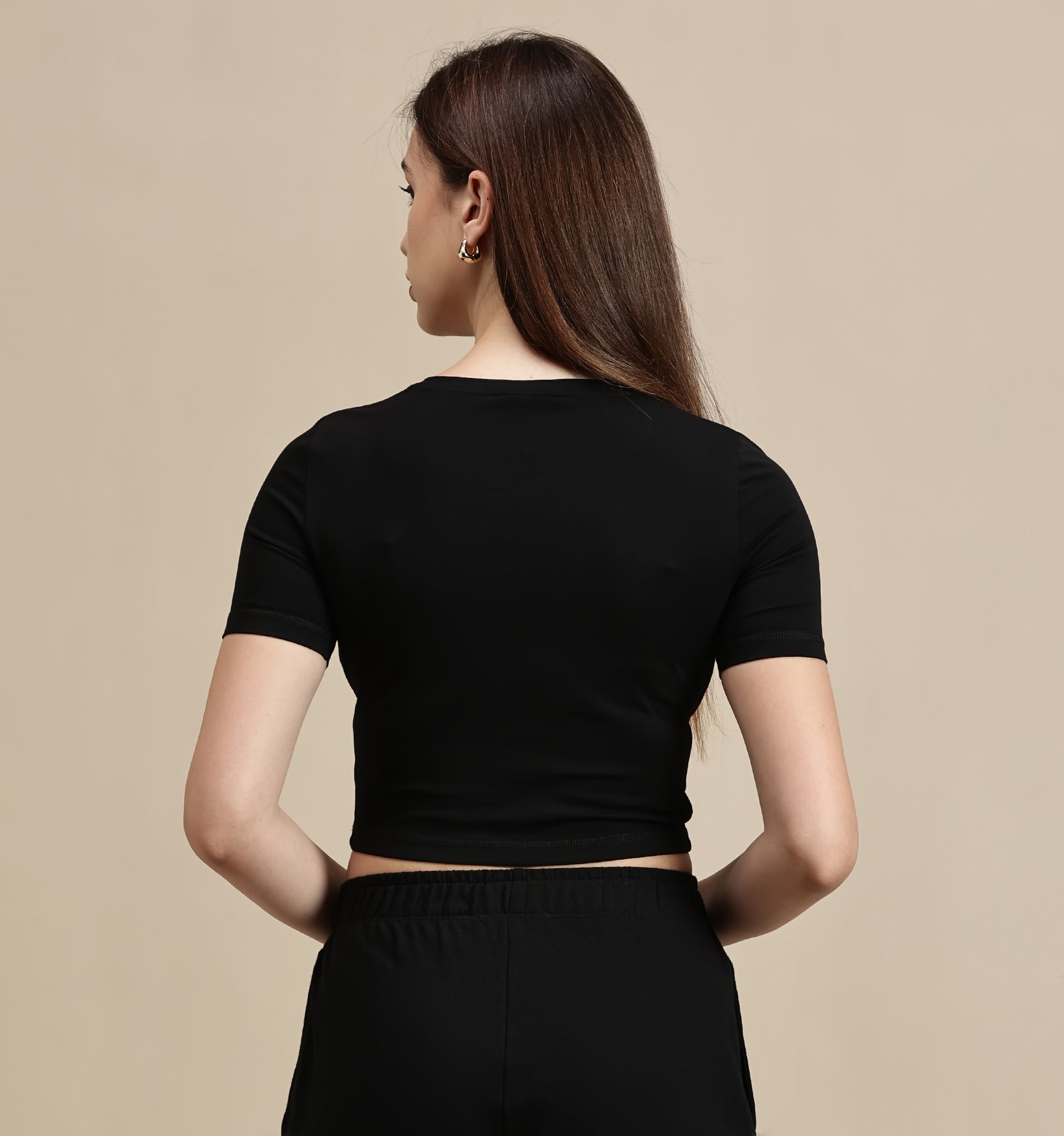 Women's Crop Top – Crew Neck Half Sleeve Crop Top