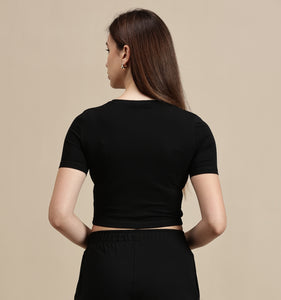 Women's Crop Top – Crew Neck Half Sleeve Crop Top
