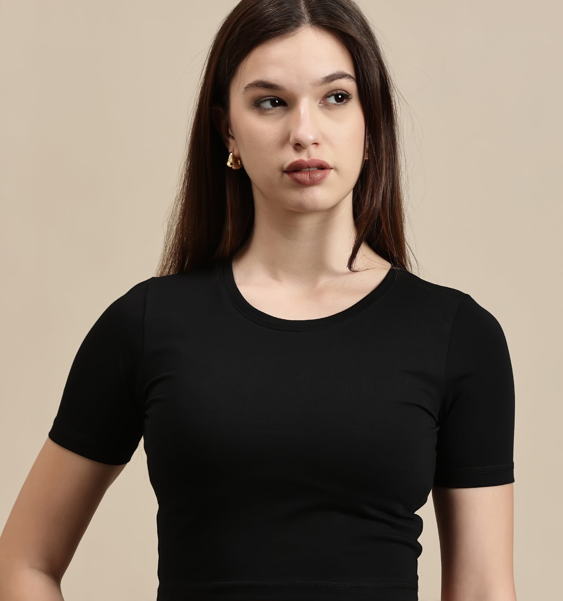 Women's Crop Top – Crew Neck Half Sleeve Crop Top