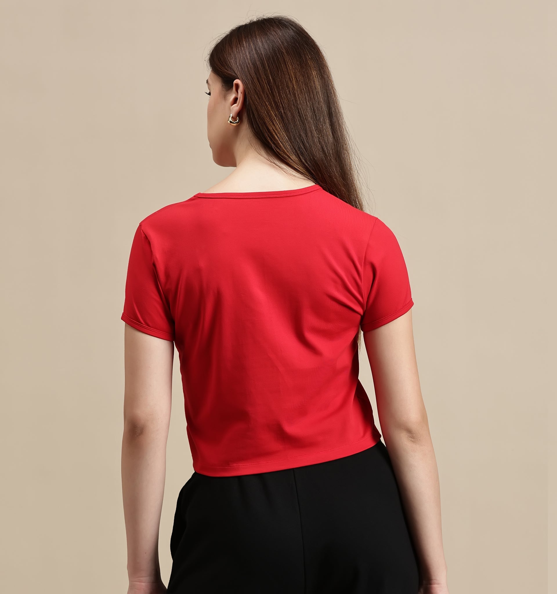 Women's Crop Top – Crew Neck Half Sleeve Crop Top