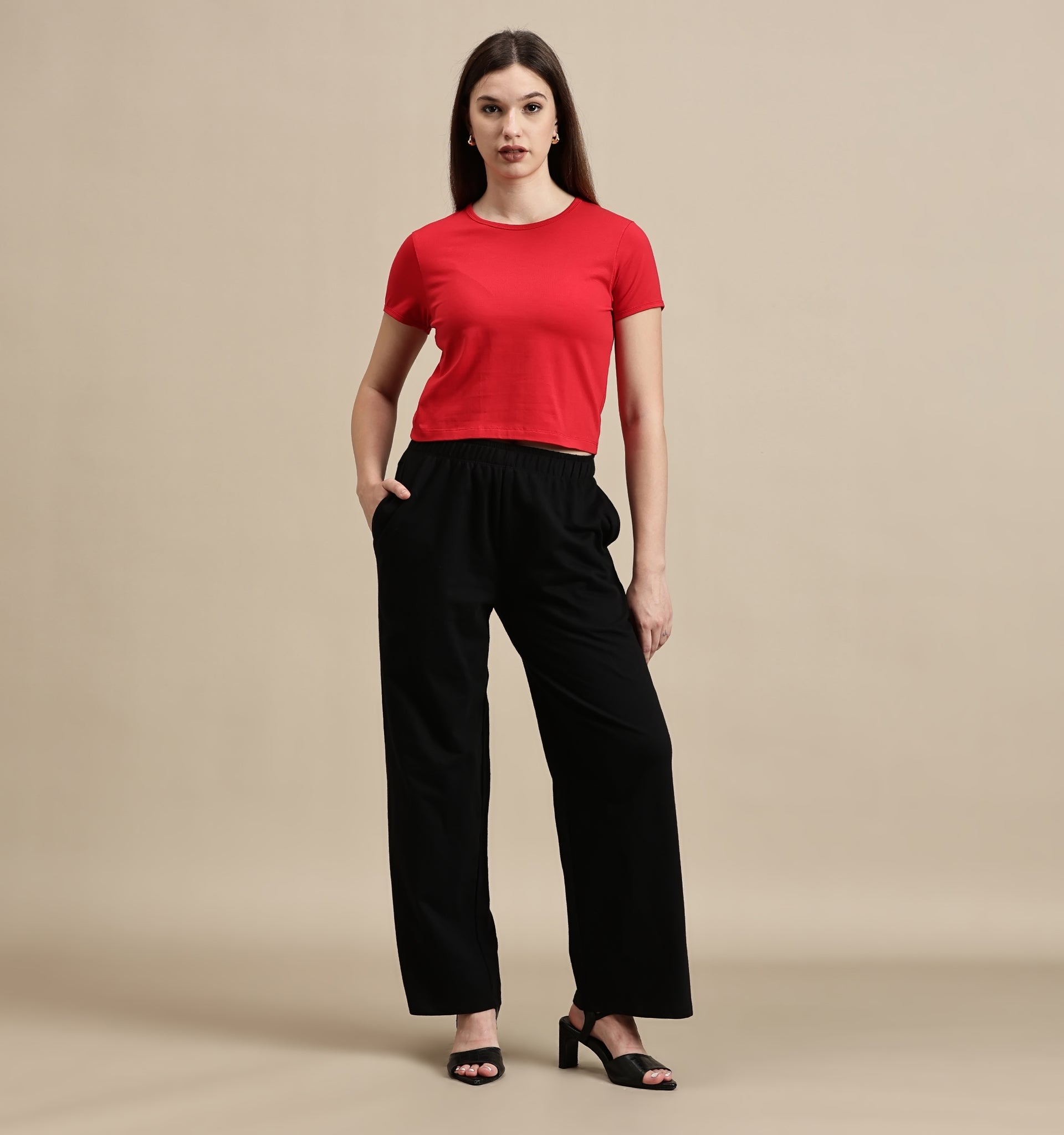Women's Crop Top – Crew Neck Half Sleeve Crop Top