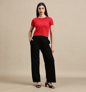 Women's Crop Top – Crew Neck Half Sleeve Crop Top