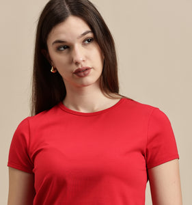 Women's Crop Top – Crew Neck Half Sleeve Crop Top