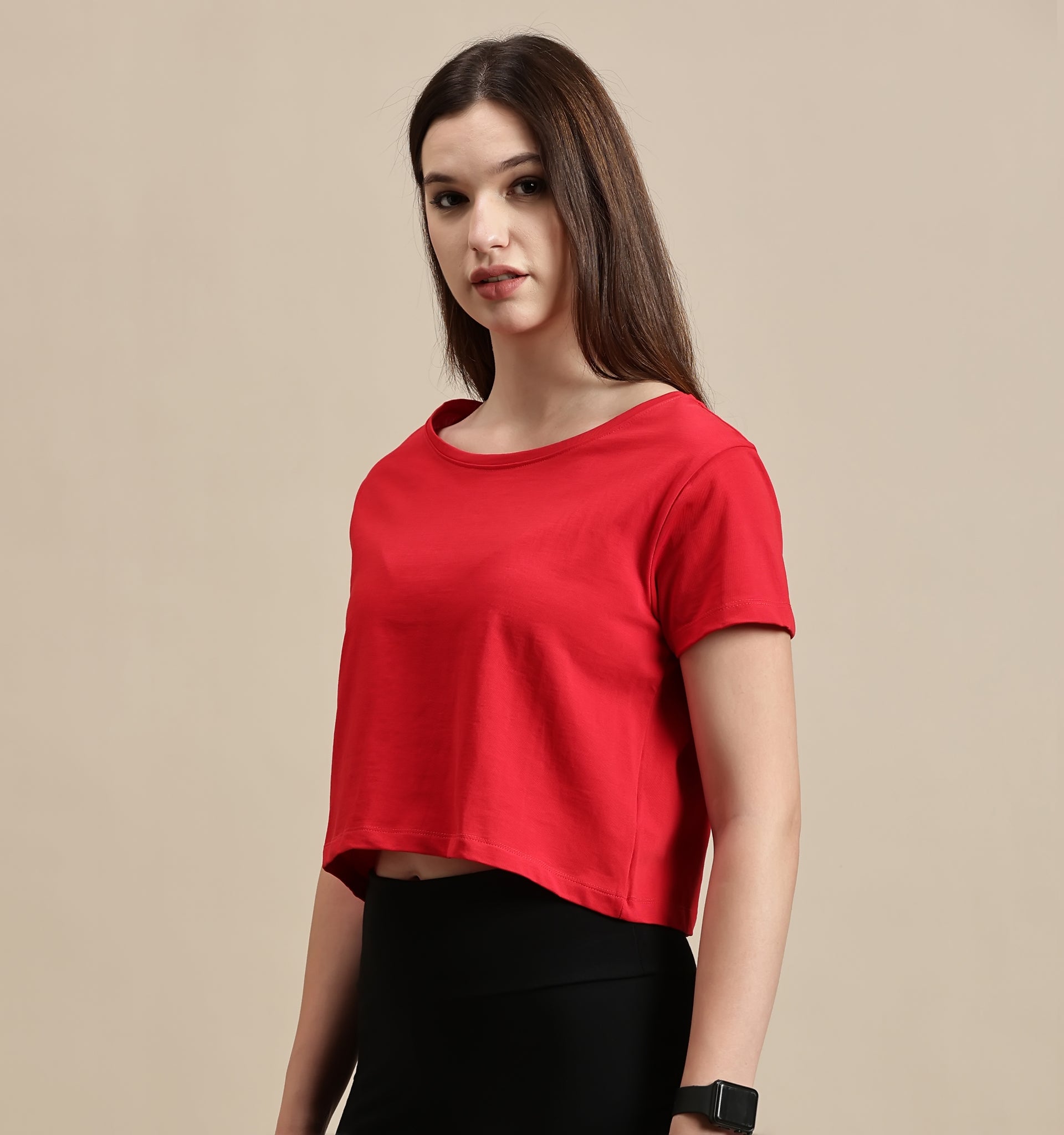 Women's Crop Top – Round Neck Half Sleeve Relax Crop Top