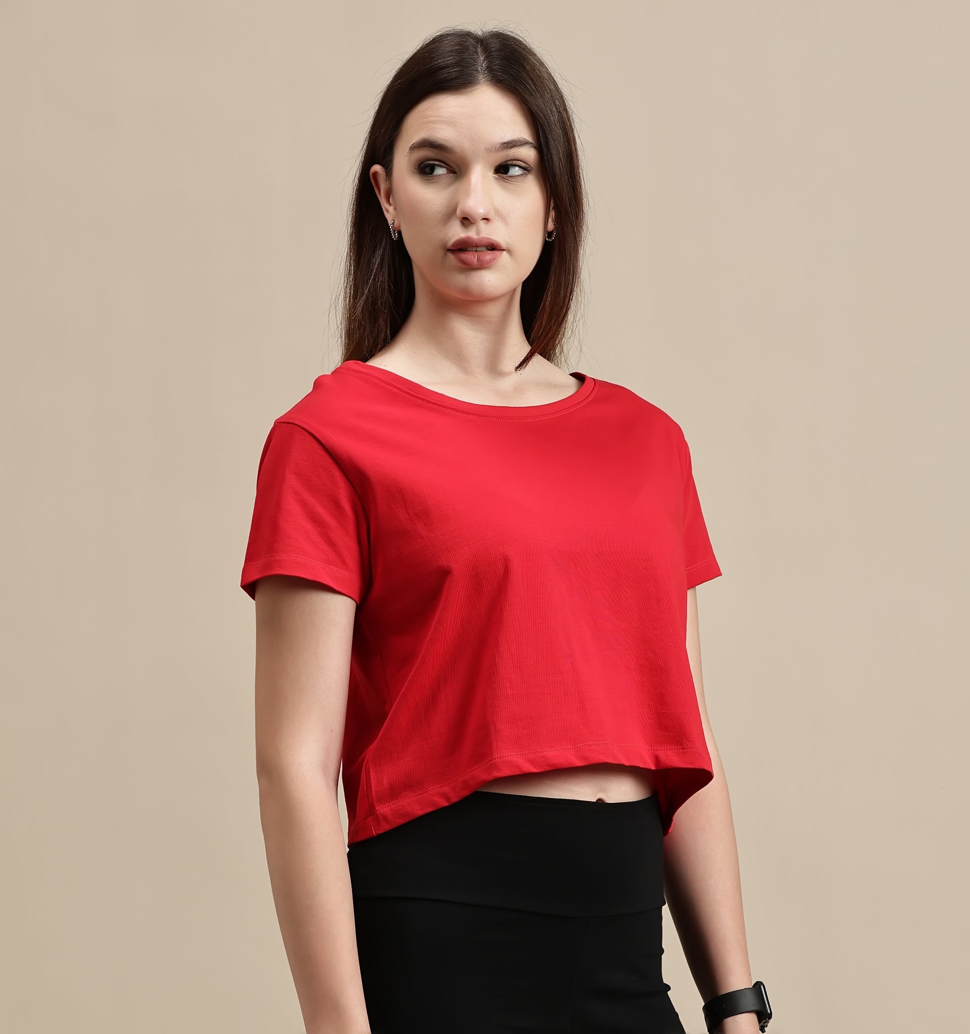 Women's Crop Top – Round Neck Half Sleeve Relax Crop Top