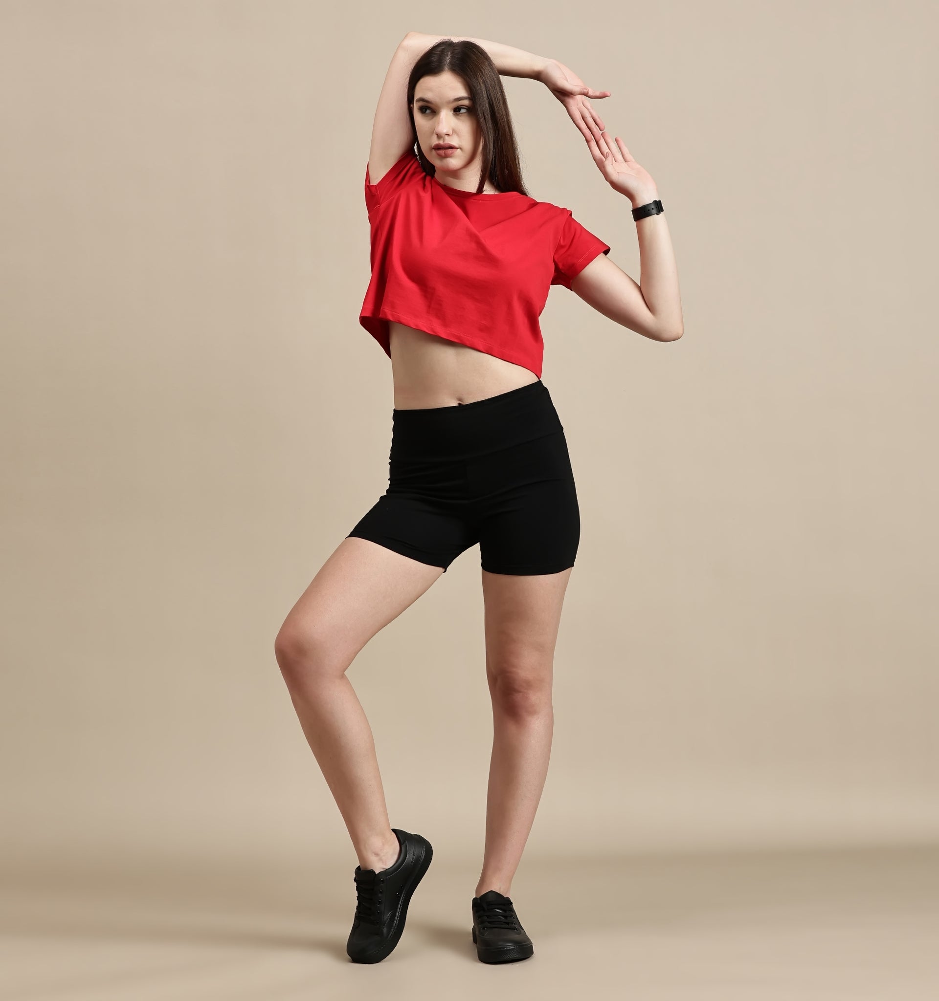 Women's Crop Top – Round Neck Half Sleeve Relax Crop Top