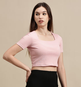 Women's Crop Top – Square Neck Half Sleeve Crop Top