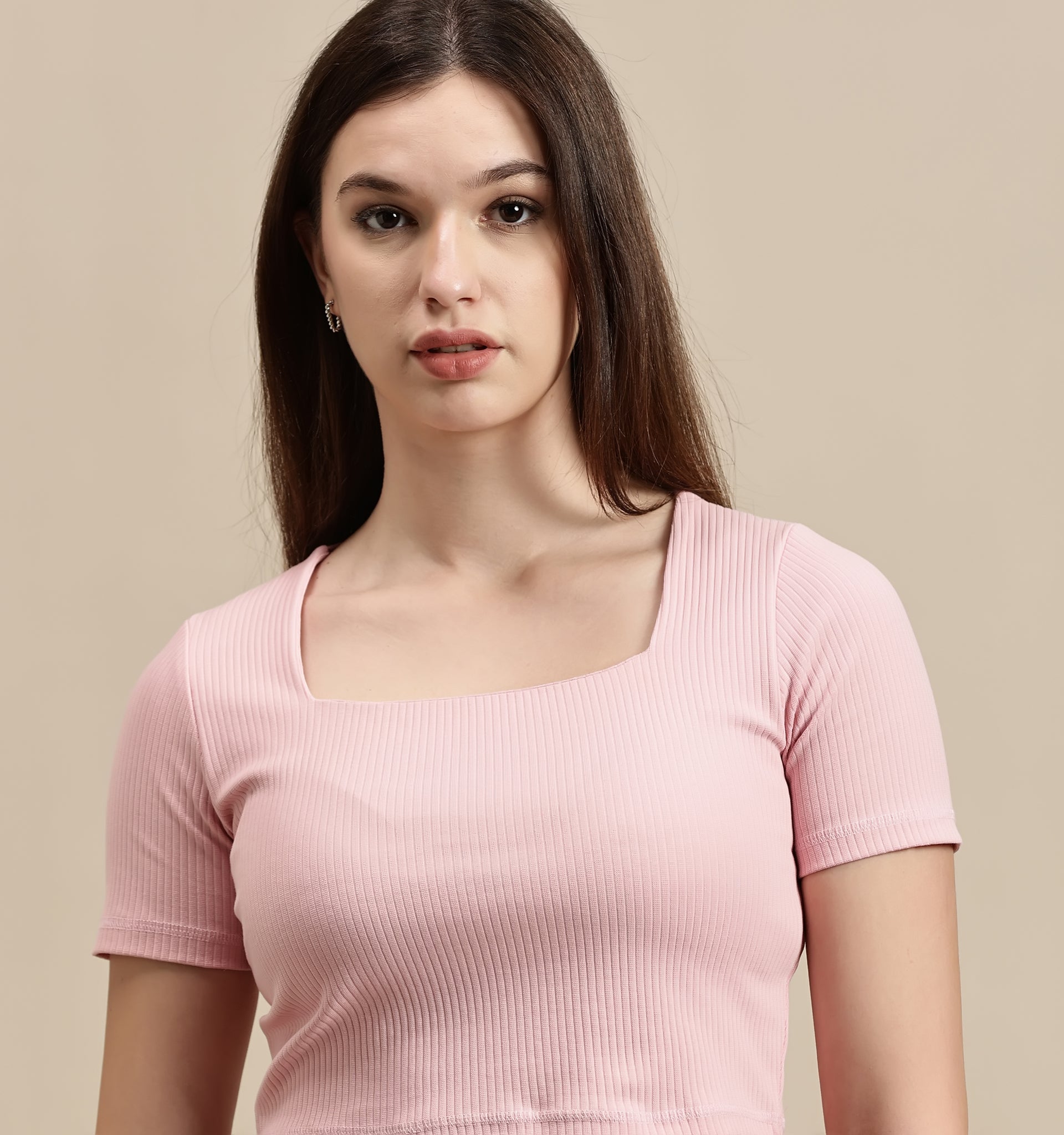 Women's Crop Top – Square Neck Half Sleeve Crop Top