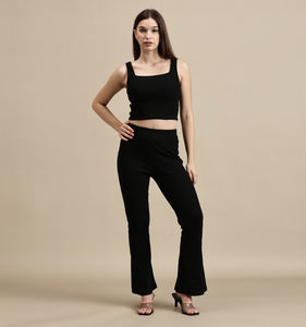 Women's Crop Top – Square Neck Sleeveless Rib Crop Top