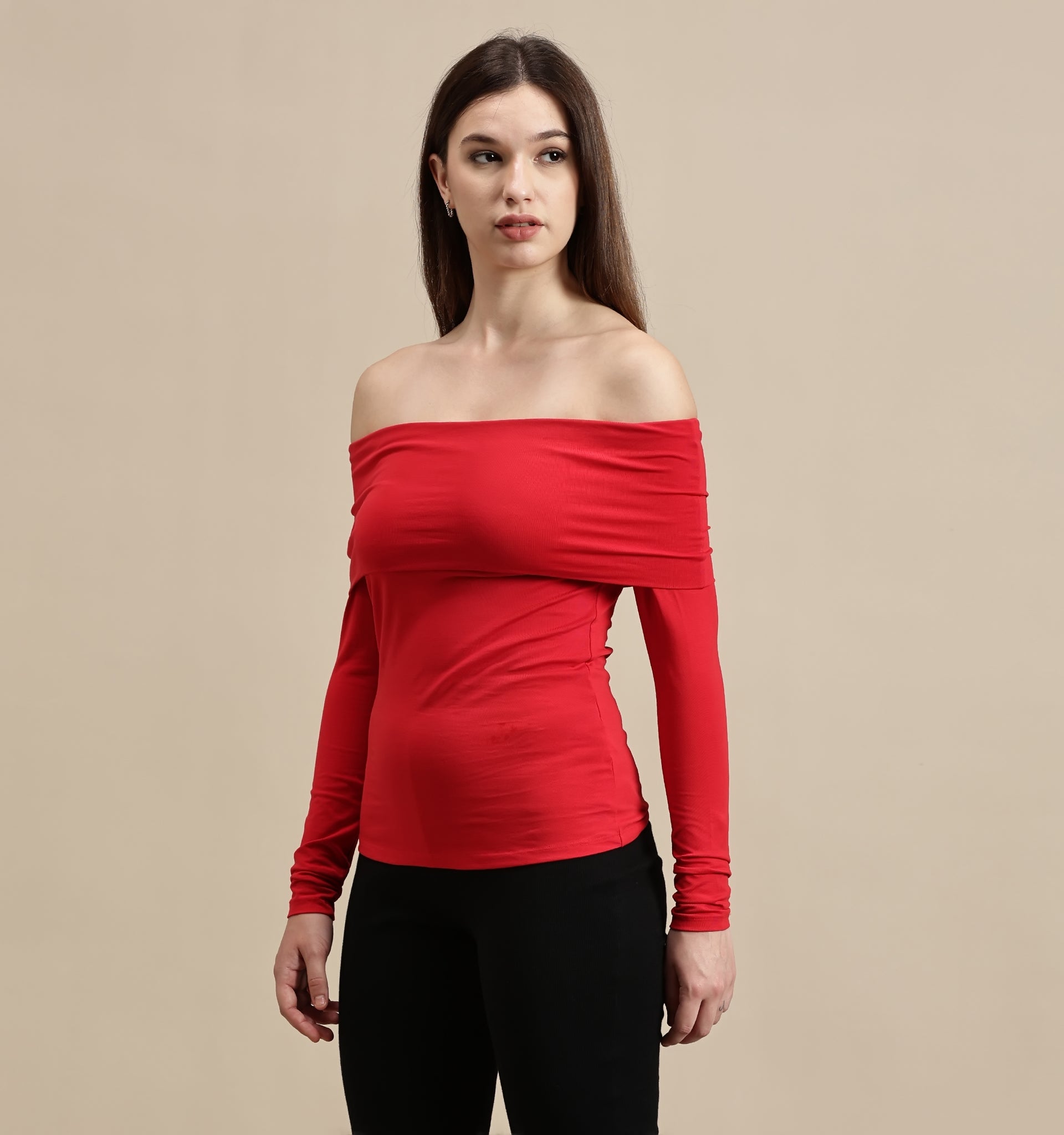 Women's Top – Off Shoulder Full Sleeve Top